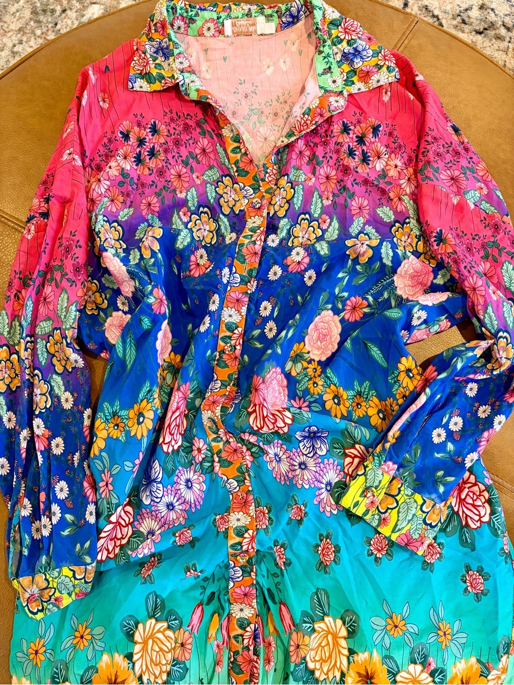Johnny Was RAINBOW MIDI SHIRT DRESS - Picture 4 of 12